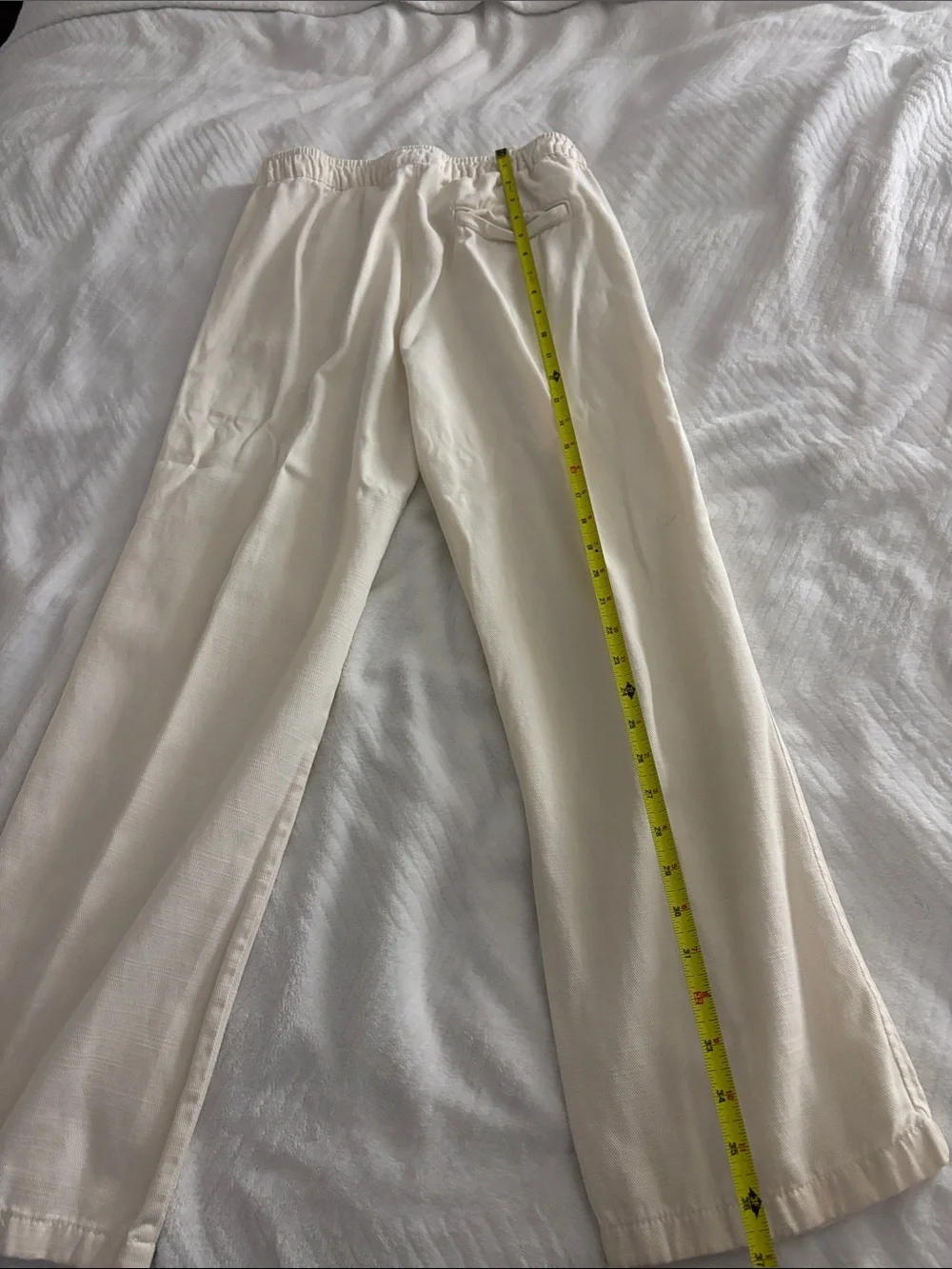 Zara Off-White Wide-Leg Elastic-Waist Trousers